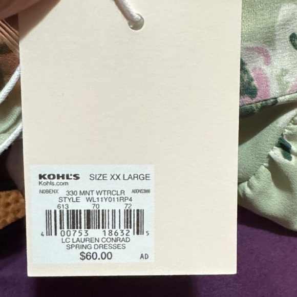 LC Lauren Conrad Green Wrap Floral Midi Dress - Picture 7 of 9